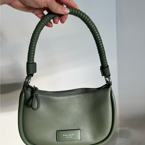 Kate Spade Olive Green Leather Shoulder Bag - Picture 1 of 3